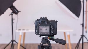 estudio completo com câmera dlsr perfeito para gravar vídeos para o youtube