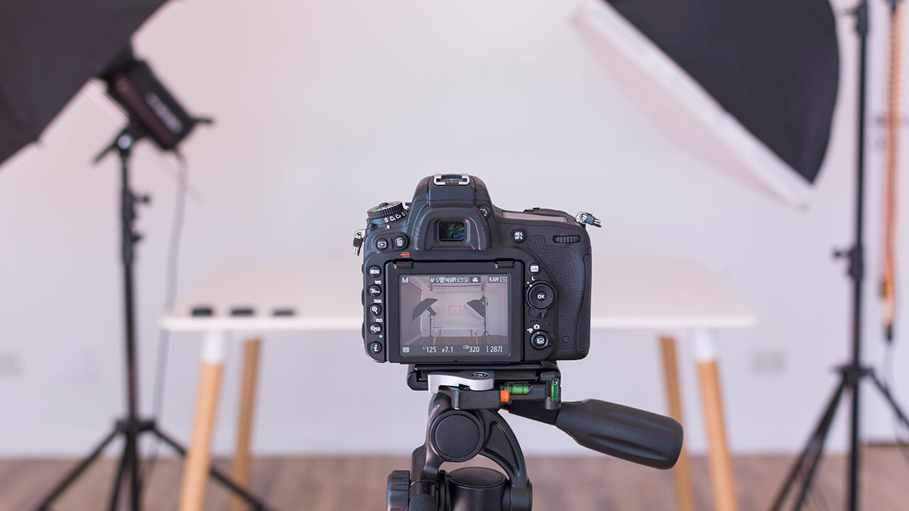 estudio completo com câmera dlsr perfeito para gravar vídeos para o youtube