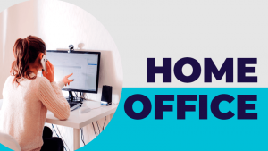 Mulher trabalhando em home office