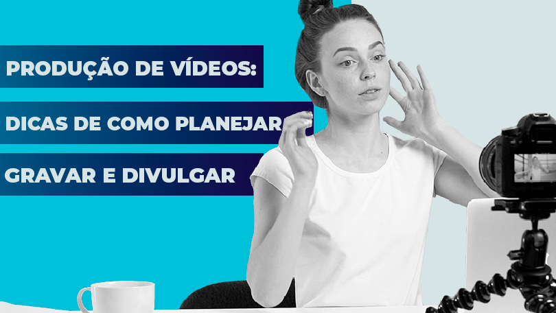 Influencer gravando vídeos com uma câmera profissional